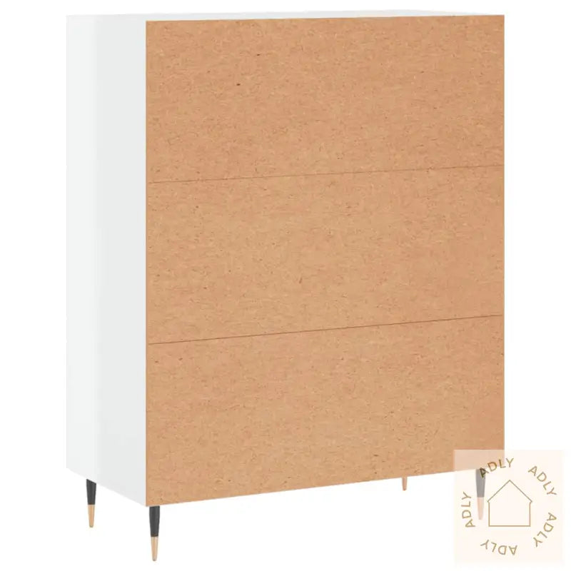 Skjenk Høyglans Hvit 69,5X34X90 Cm Konstruert Tre