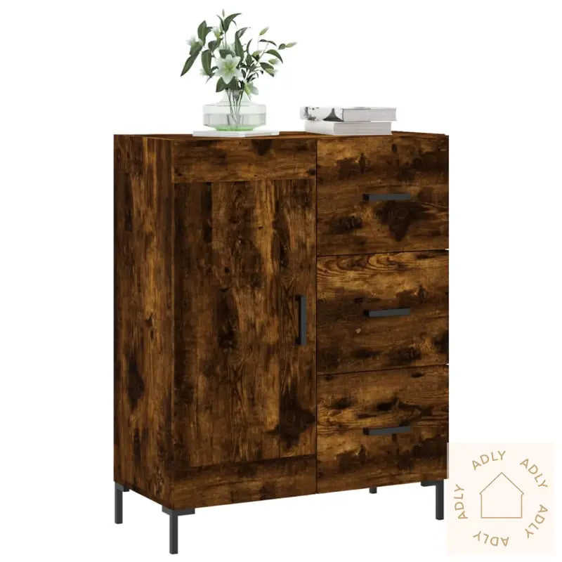 Skjenk Røkt Eik 69,5X34X90 Cm Konstruert Tre