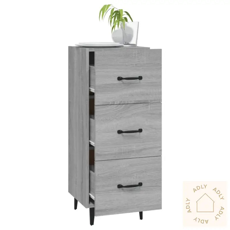 Skjenk Grå Sonoma 34,5X34X90 Cm Konstruert Tre