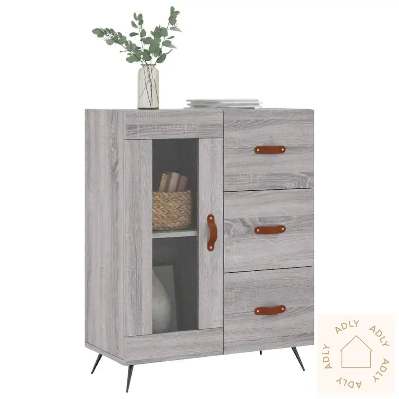 Skjenk Grå Sonoma 69,5X34X90 Cm Konstruert Tre