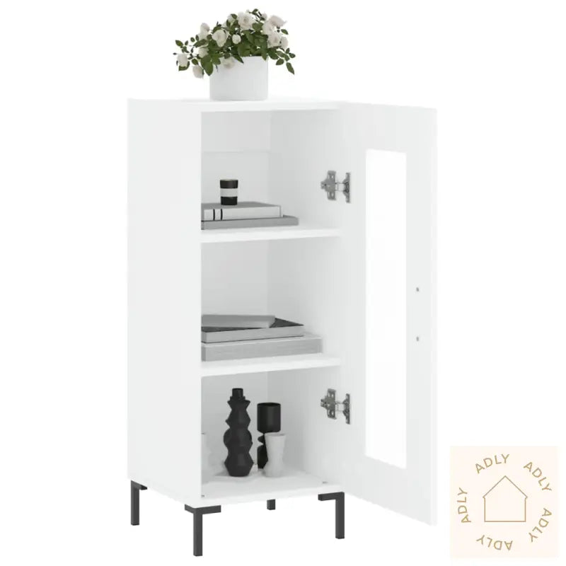 Skjenk Hvit 34,5X34X90 Cm Konstruert Tre