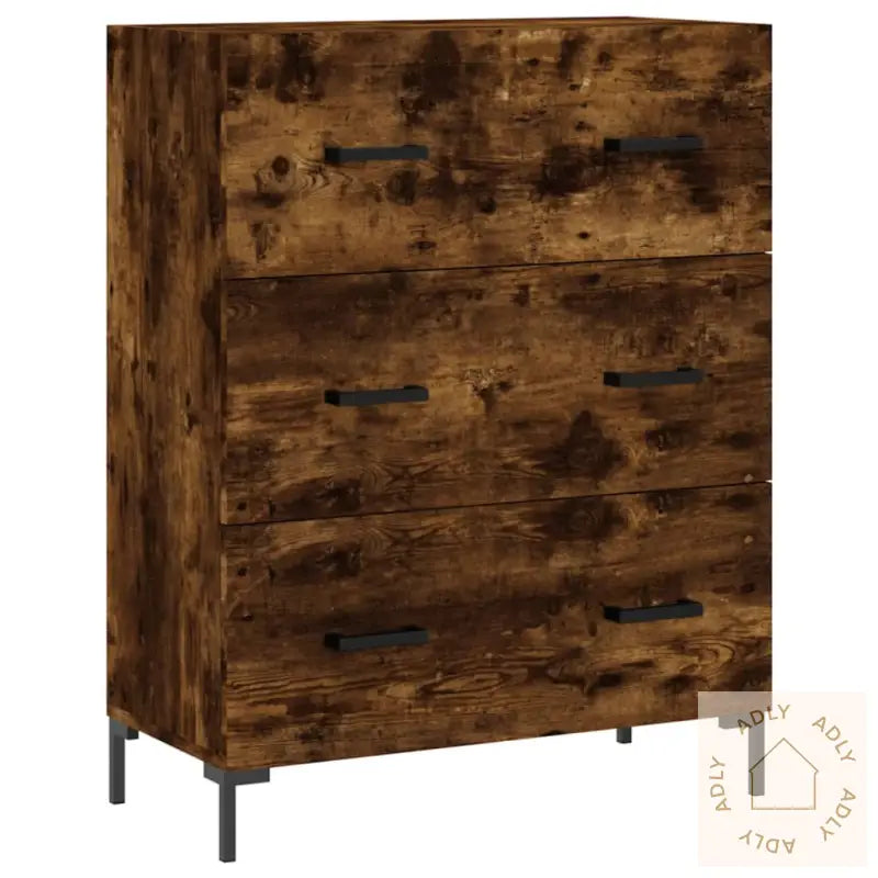 Skjenk Røkt Eik 69,5X34X90 Cm Konstruert Tre