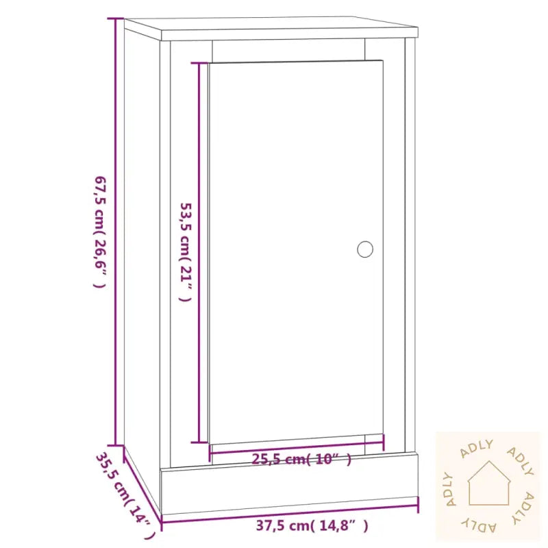Skjenk Hvit 37,5X35,5X67,5 Cm Konstruert Tre