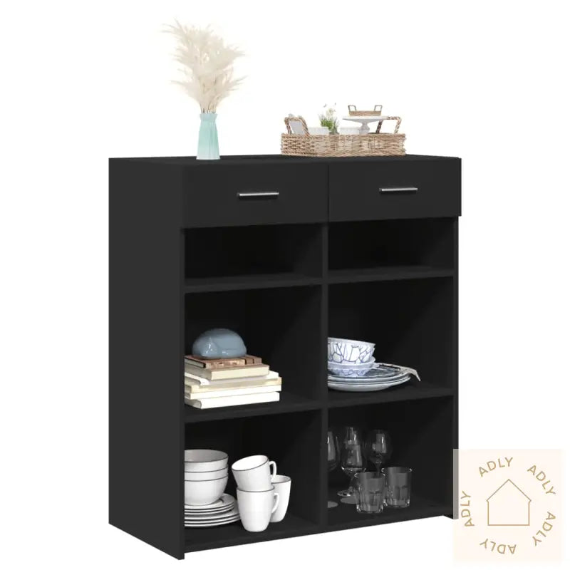 Skjenk Svart 80X42,5X93 Cm Konstruert Tre