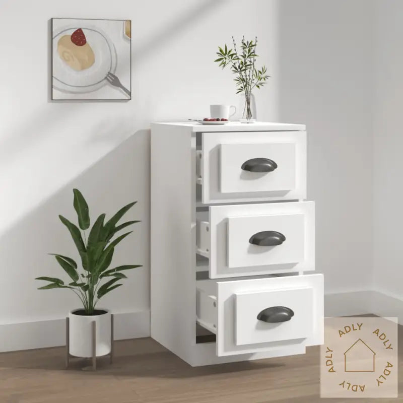 Skjenk Hvit 36X35,5X67,5 Cm Konstruert Tre