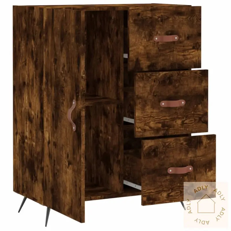 Skjenk Røkt Eik 69,5X34X90 Cm Konstruert Tre