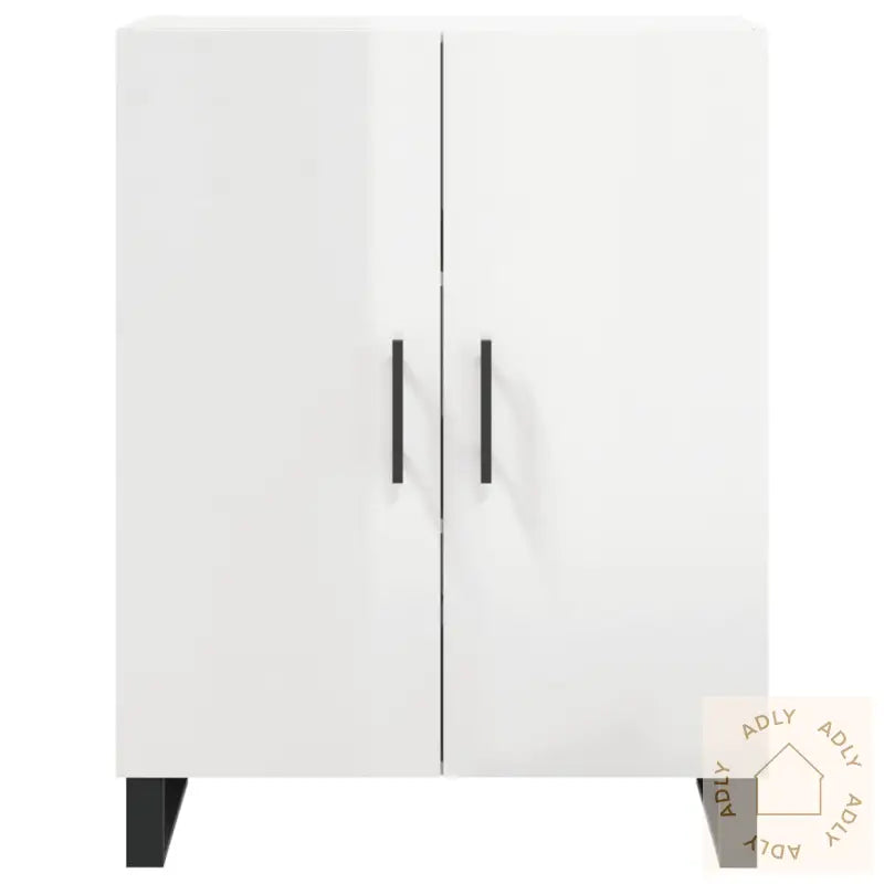 Skjenk Høyglans Hvit 69,5X34X90 Cm Konstruert Tre