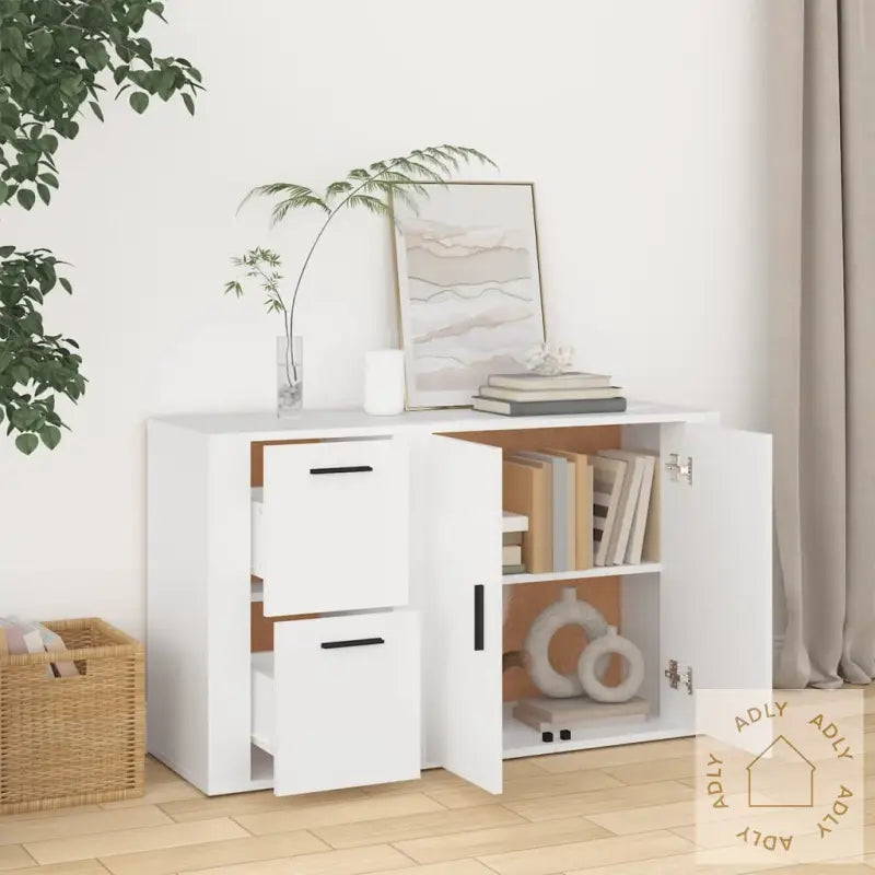 Skjenk Hvit 100X33X59,5 Cm Konstruert Tre