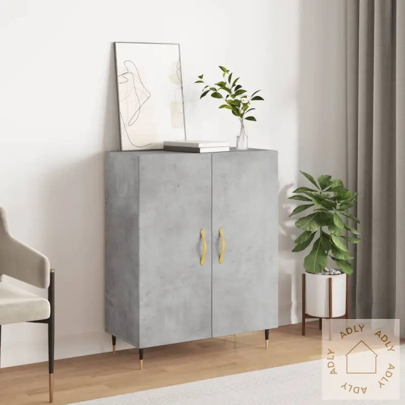 Skjenk Betonggrå 69,5X34X90 Cm Konstruert Tre