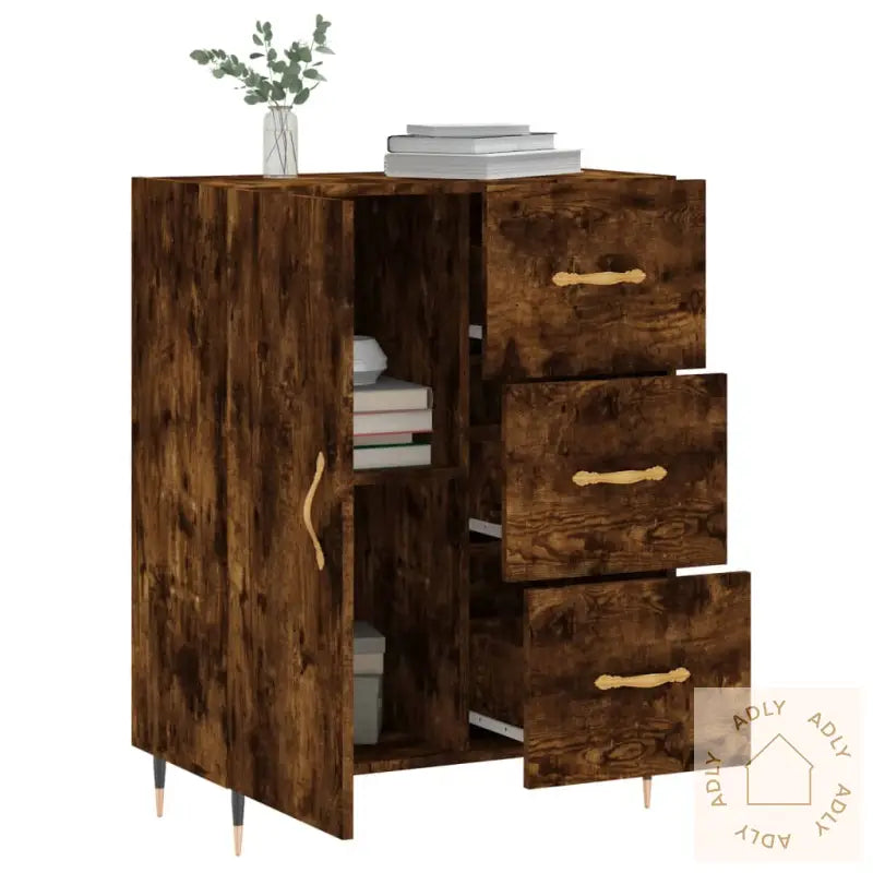 Skjenk Røkt Eik 69,5X34X90 Cm Konstruert Tre