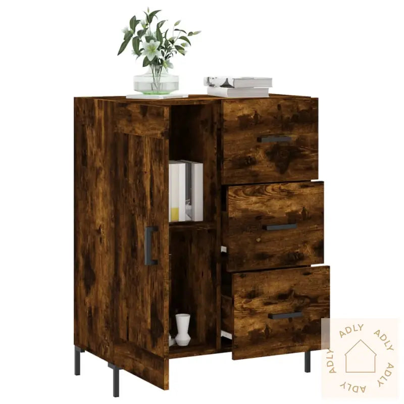 Skjenk Røkt Eik 69,5X34X90 Cm Konstruert Tre