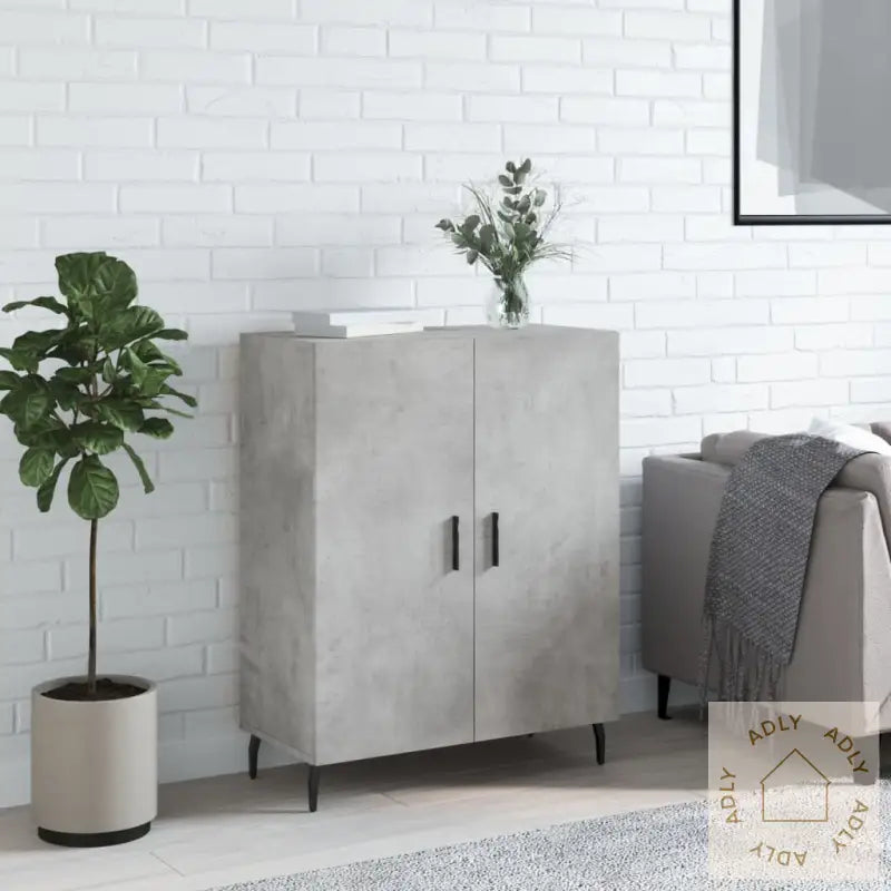 Skjenk Betonggrå 69,5X34X90 Cm Konstruert Tre