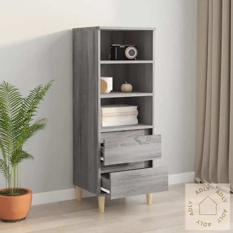 Highboard Grå Sonoma 40X36X110 Cm Konstruert Tre