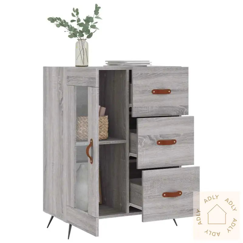 Skjenk Grå Sonoma 69,5X34X90 Cm Konstruert Tre