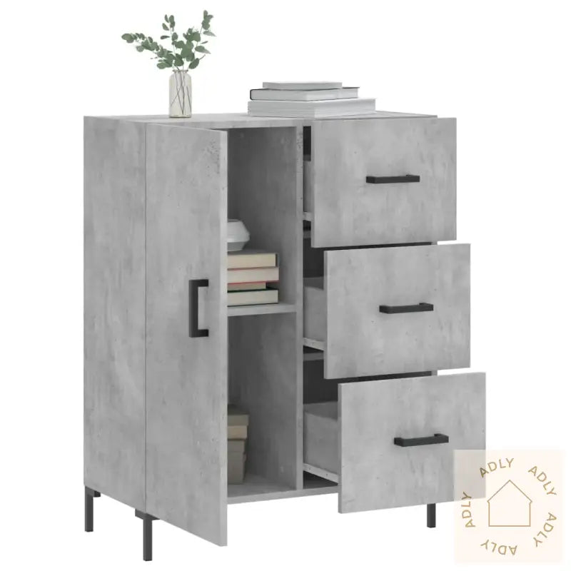 Skjenk Betonggrå 69,5X34X90 Cm Konstruert Tre