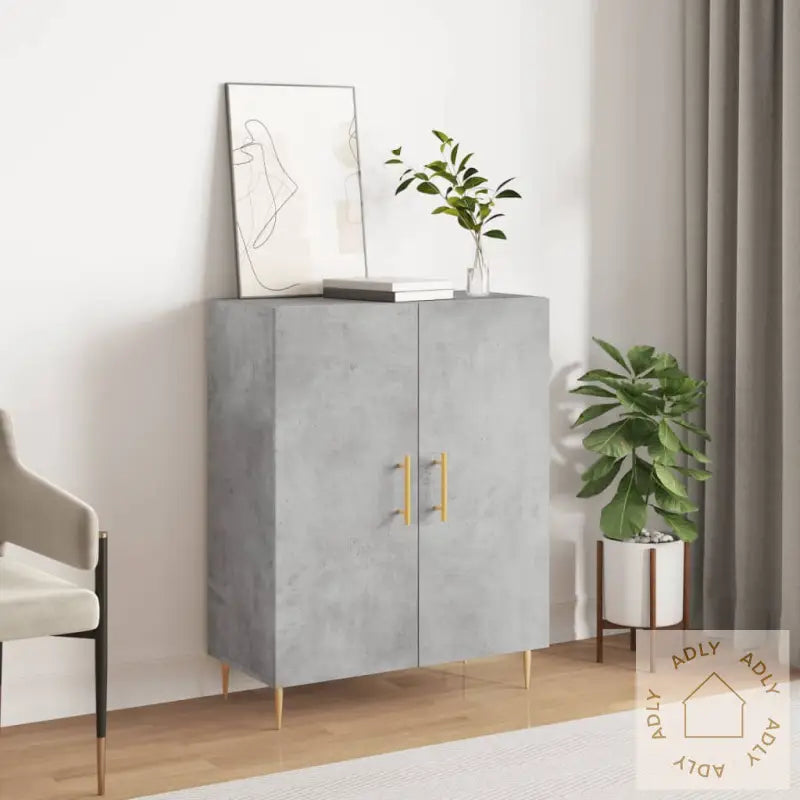 Skjenk Betonggrå 69,5X34X90 Cm Konstruert Tre