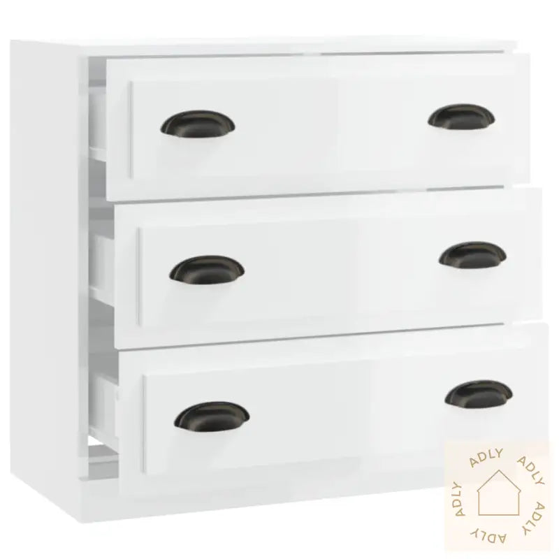 Skjenk Høyglans Hvit 70X35,5X67,5 Cm Konstruert Tre