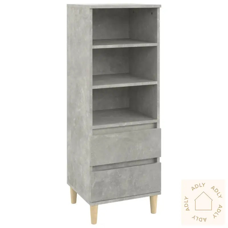 Highboard Betonggrå 40X36X110 Cm Konstruert Tre