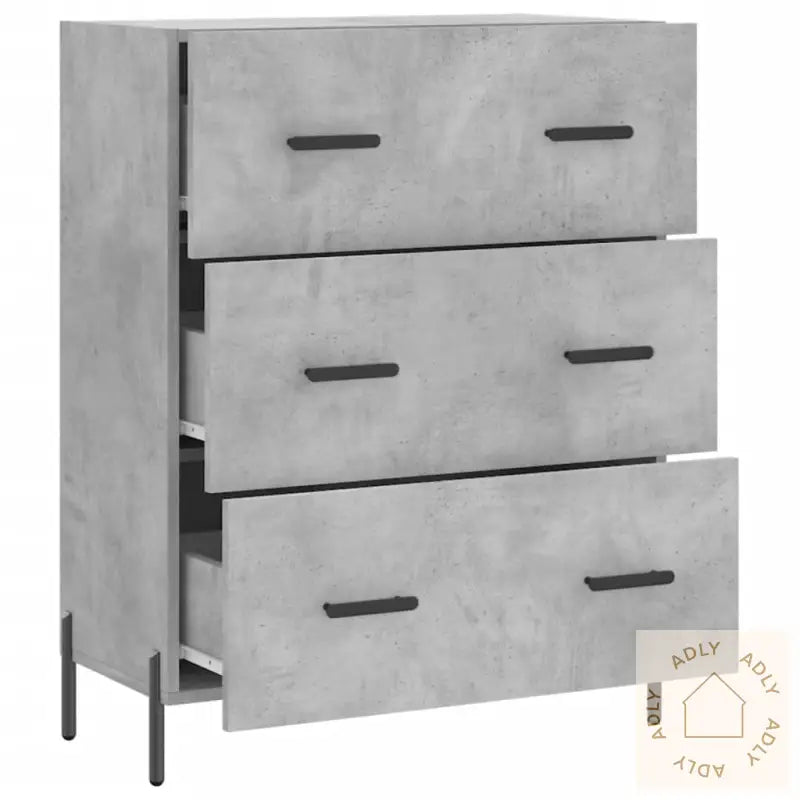 Skjenk Betonggrå 69,5X34X90 Cm Konstruert Tre