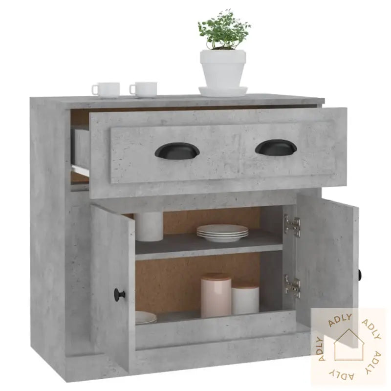 Skjenk Betonggrå 70X35,5X67,5 Cm Konstruert Tre