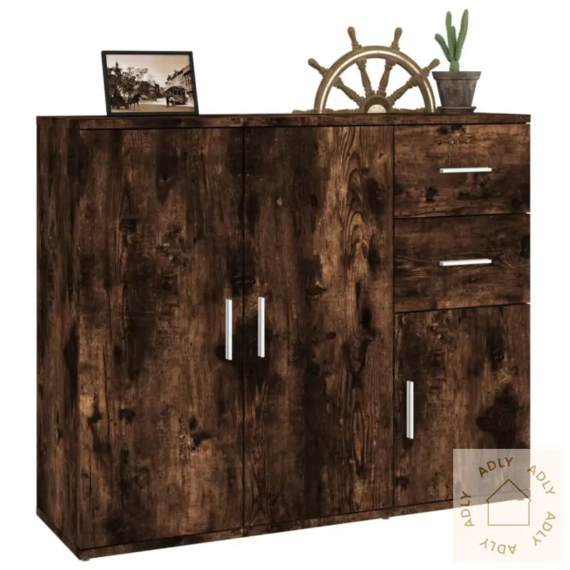 Skjenk Røkt Eik 91X29,5X75 Cm Konstruert Tre