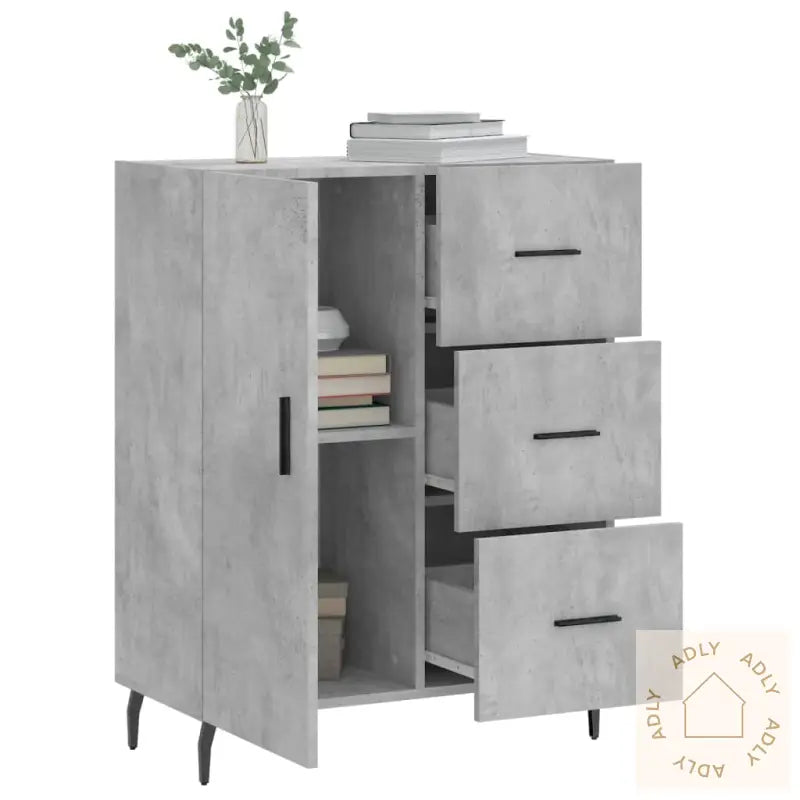 Skjenk Betonggrå 69,5X34X90 Cm Konstruert Tre