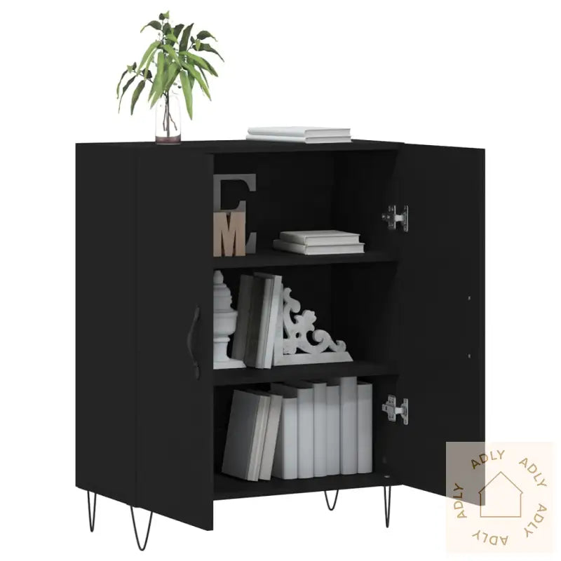 Skjenk Svart 69,5X34X90 Cm Konstruert Tre