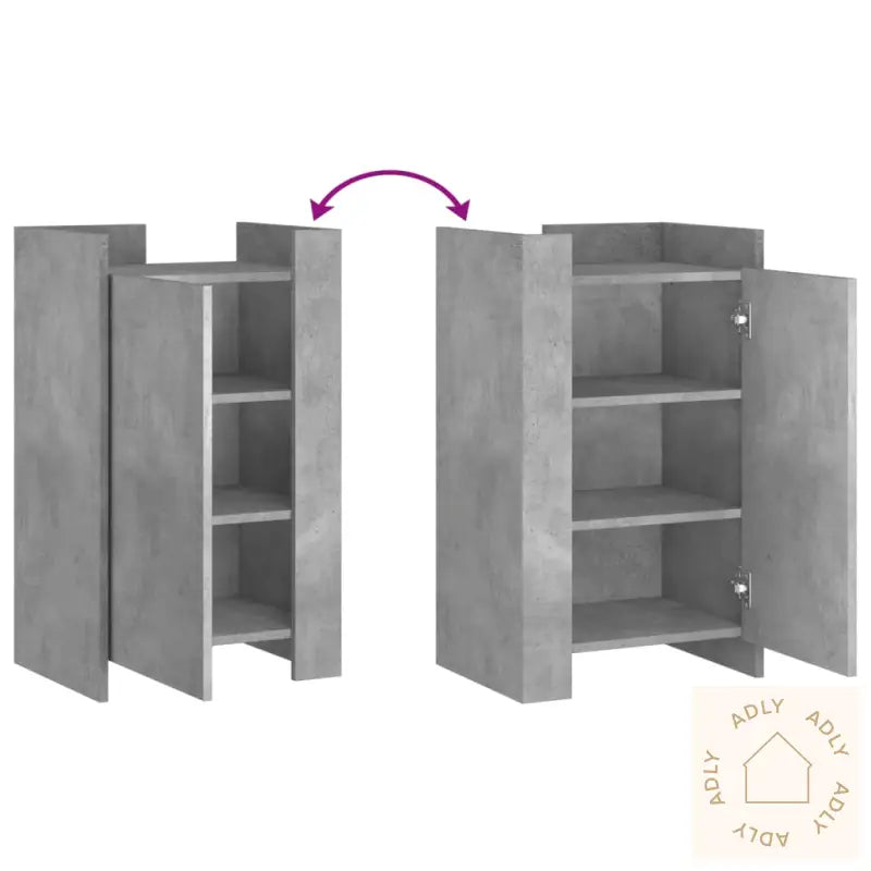 Skjenk Betonggrå 45X35X75 Cm Konstruert Tre