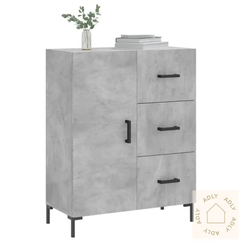 Skjenk Betonggrå 69,5X34X90 Cm Konstruert Tre