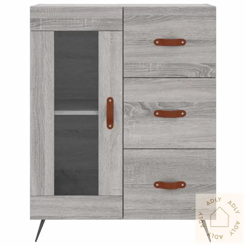 Skjenk Grå Sonoma 69,5X34X90 Cm Konstruert Tre