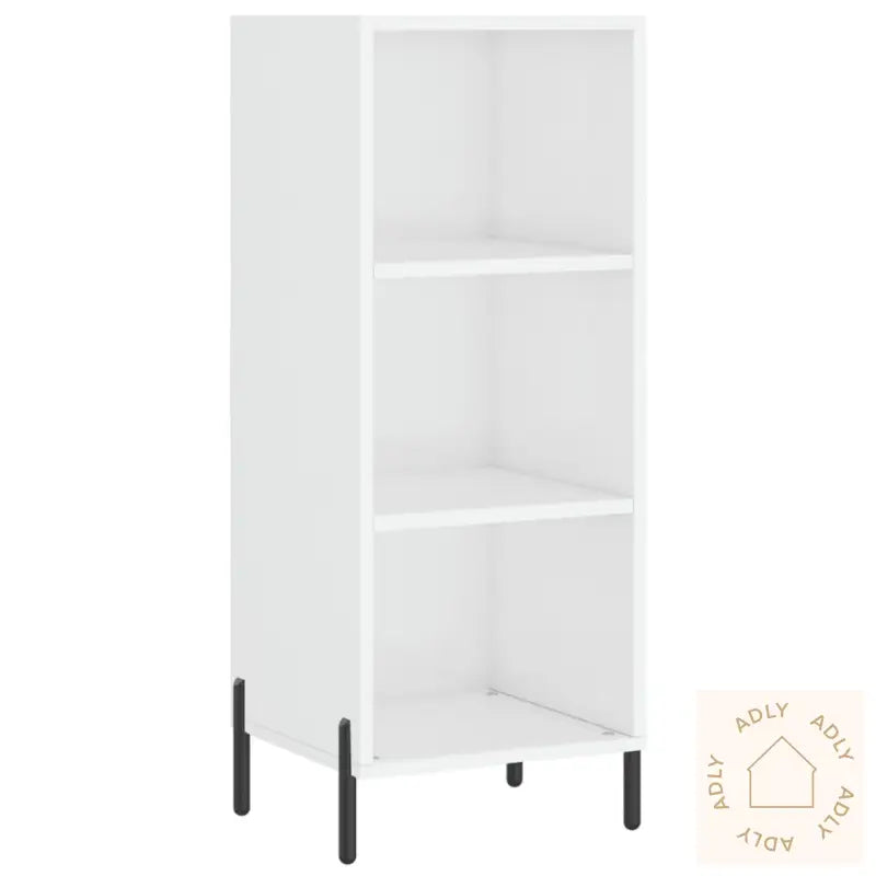 Skjenk Høyglans Hvit 34,5X32,5X90 Cm Konstruert Tre