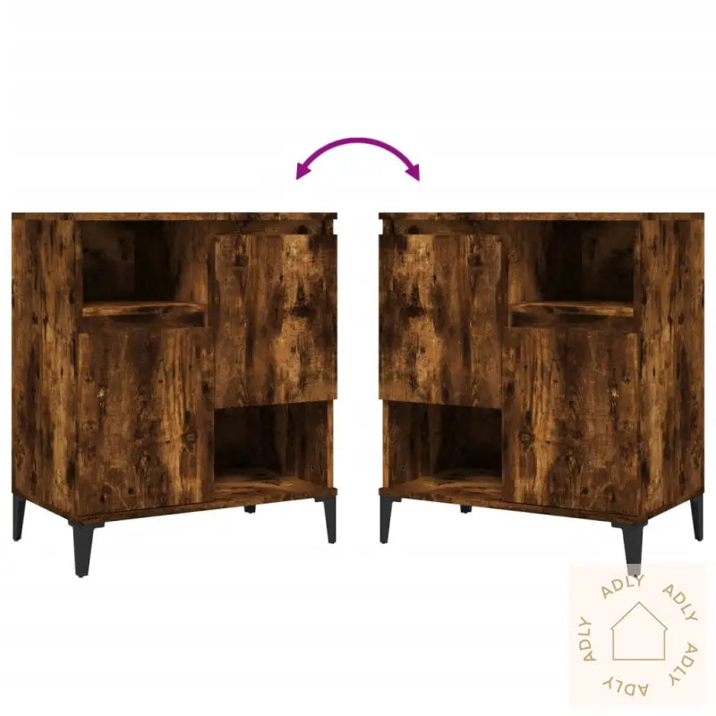 Skjenk Røkt Eik 60X35X70 Cm Konstruert Tre