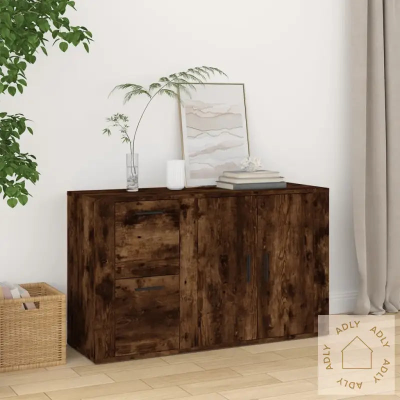 Skjenk Røkt Eik 100X33X59,5 Cm Konstruert Tre