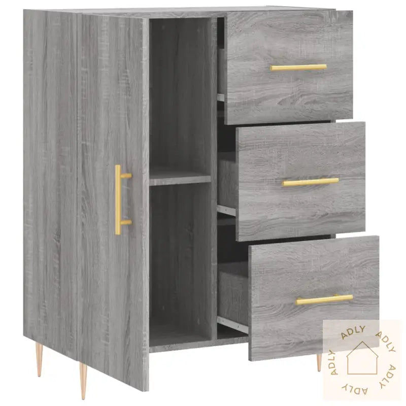 Skjenk Grå Sonoma 69,5X34X90 Cm Konstruert Tre