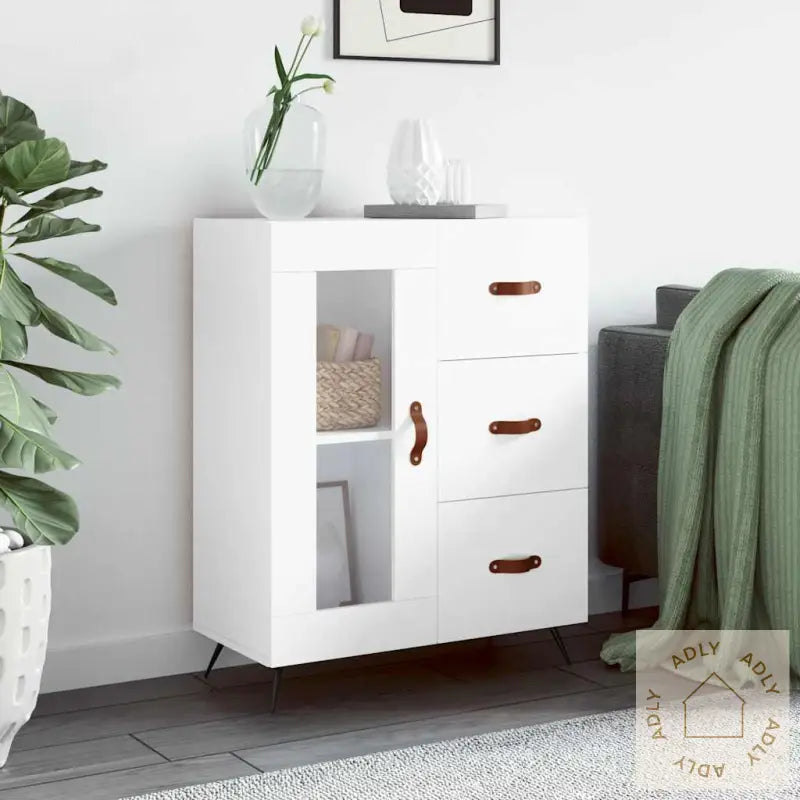 Skjenk Hvit 69,5X34X90 Cm Konstruert Tre