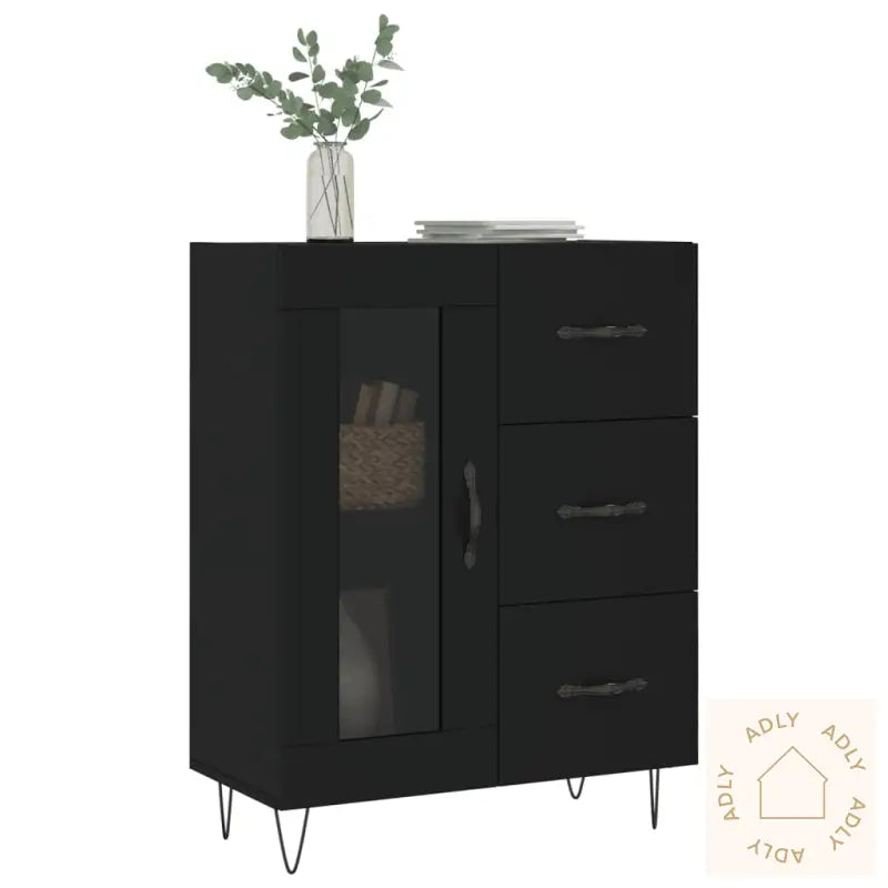 Skjenk Svart 69,5X34X90 Cm Konstruert Tre