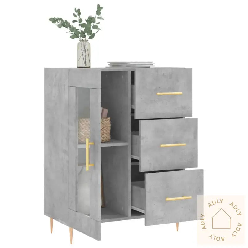 Skjenk Betonggrå 69,5X34X90 Cm Konstruert Tre