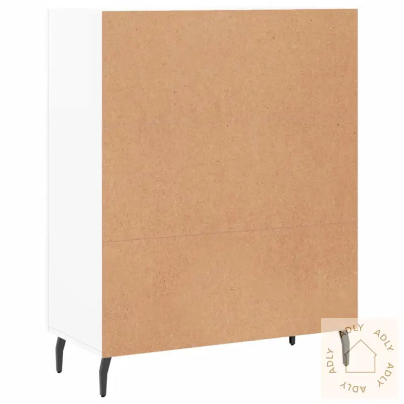 Skjenk Høyglans Hvit 69,5X34X90 Cm Konstruert Tre