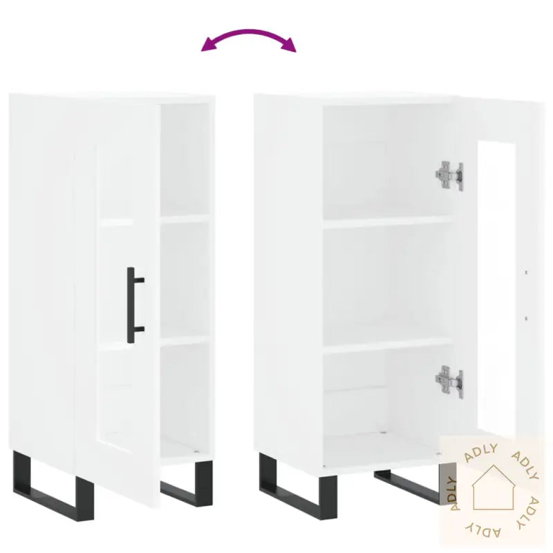 Skjenk Hvit 34,5X34X90 Cm Konstruert Tre