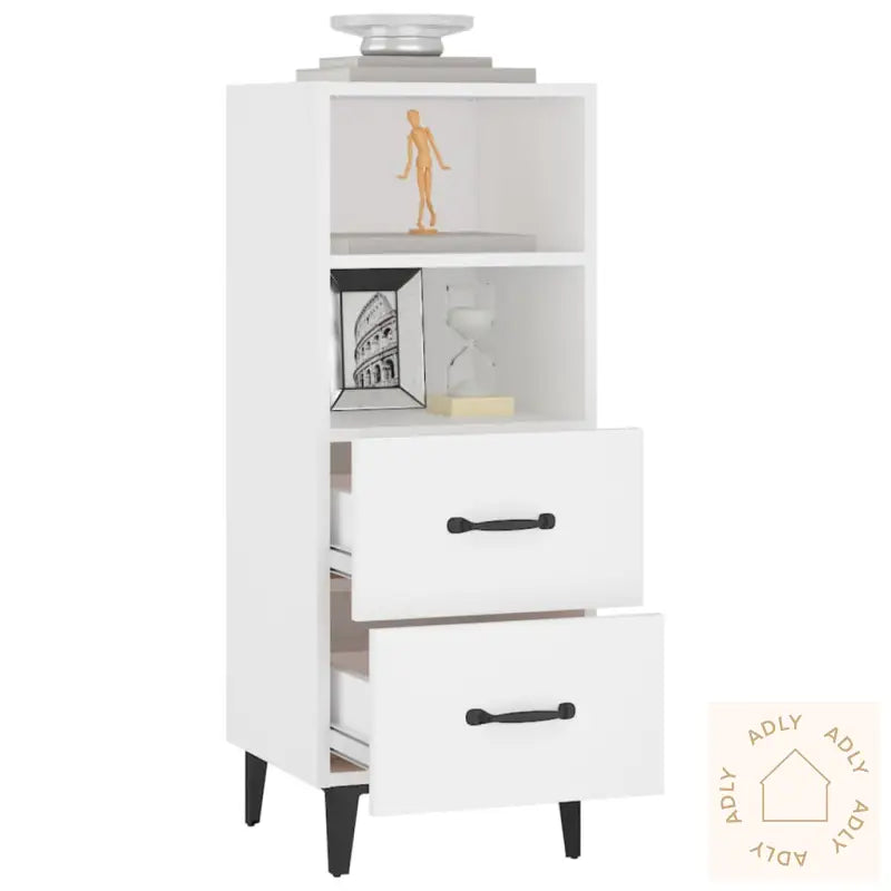 Skjenk Hvit 34,5X34X90 Cm Konstruert Tre