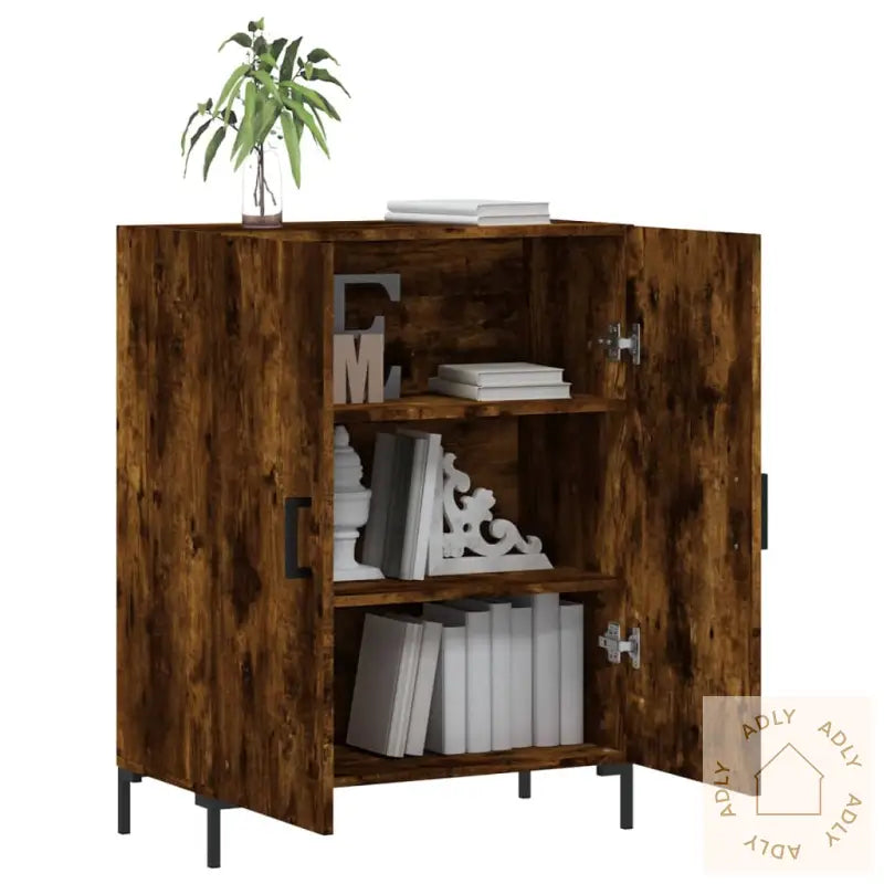 Skjenk Røkt Eik 69,5X34X90 Cm Konstruert Tre