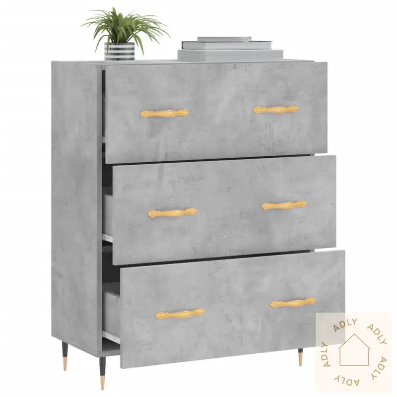 Skjenk Betonggrå 69,5X34X90 Cm Konstruert Tre