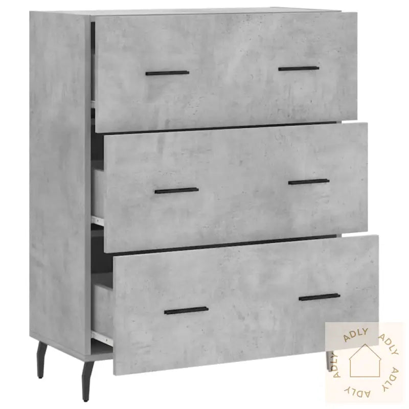 Skjenk Betonggrå 69,5X34X90 Cm Konstruert Tre