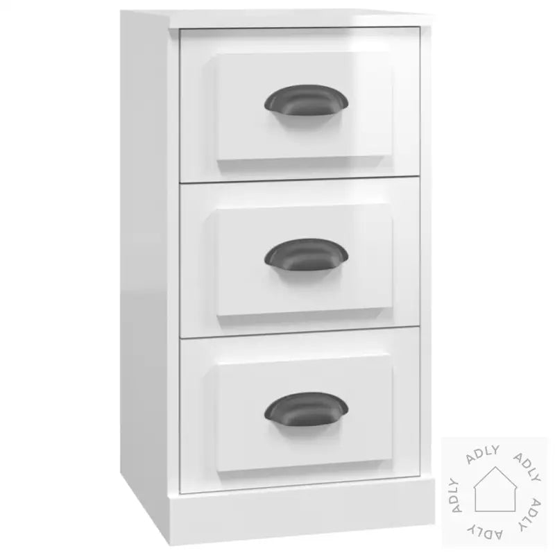 Skjenk Høyglans Hvit 36X35,5X67,5 Cm Konstruert Tre
