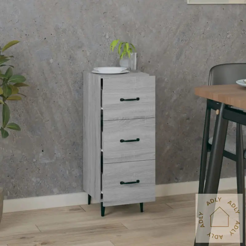 Skjenk Grå Sonoma 34,5X34X90 Cm Konstruert Tre