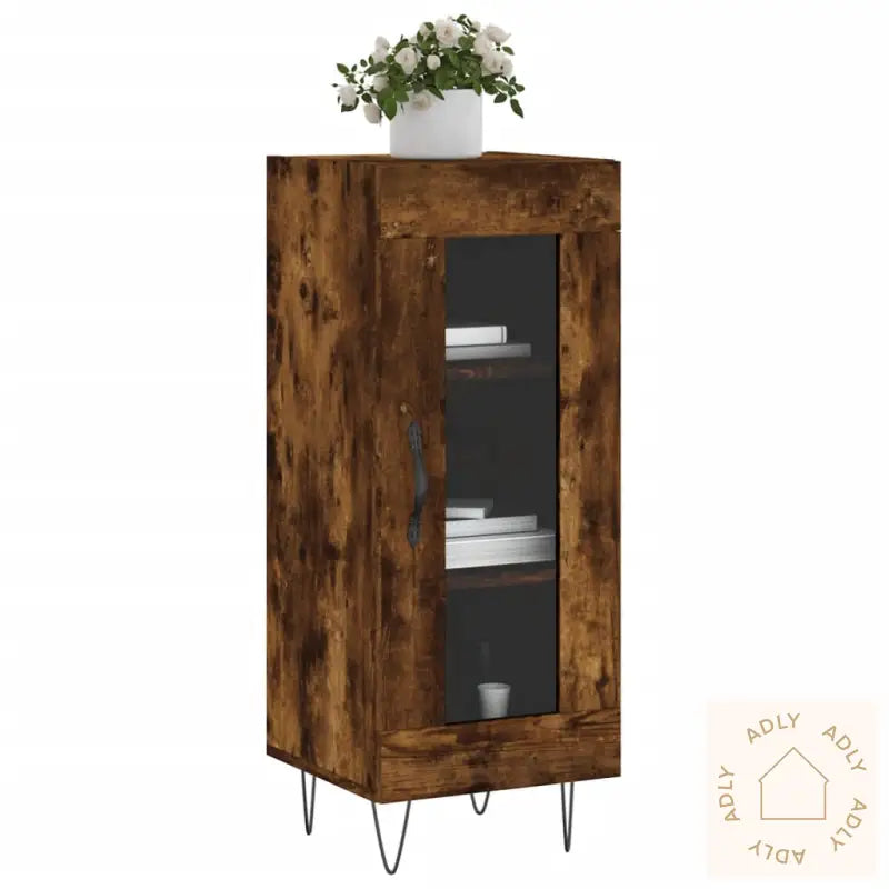 Skjenk Røkt Eik 34,5X34X90 Cm Konstruert Tre