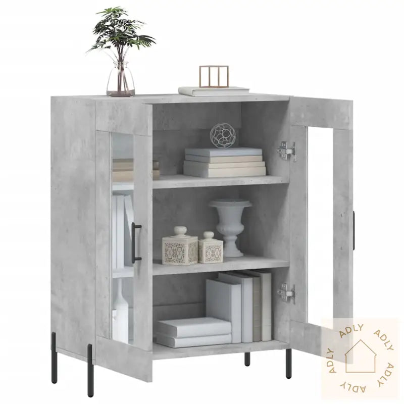 Skjenk Betonggrå 69,5X34X90 Cm Konstruert Tre