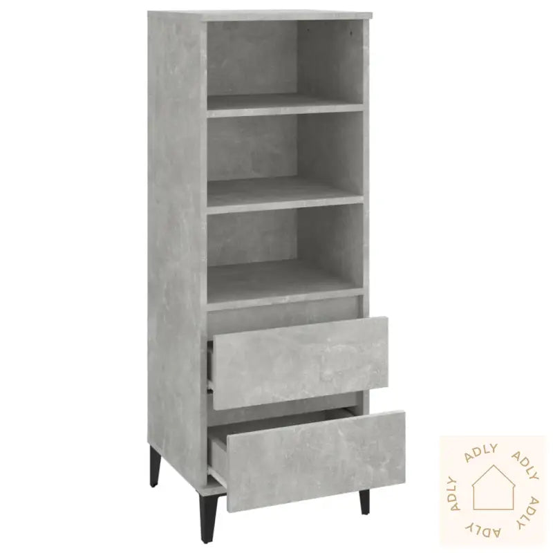 Highboard Betonggrå 40X36X110 Cm Konstruert Tre