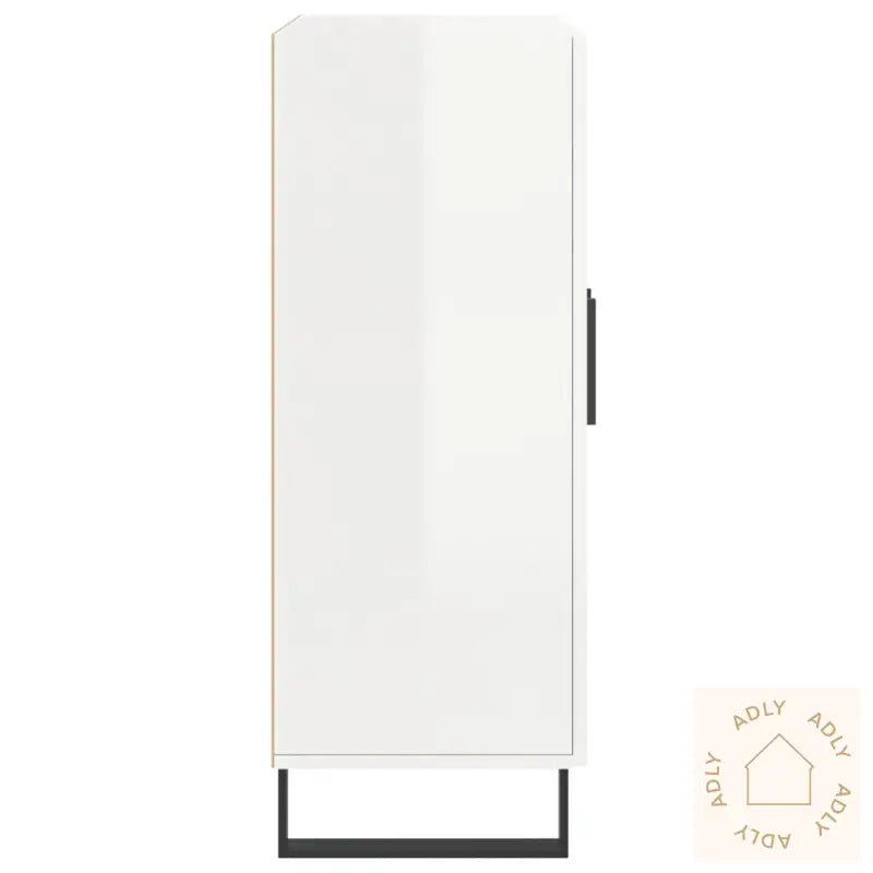 Skjenk Høyglans Hvit 69,5X34X90 Cm Konstruert Tre