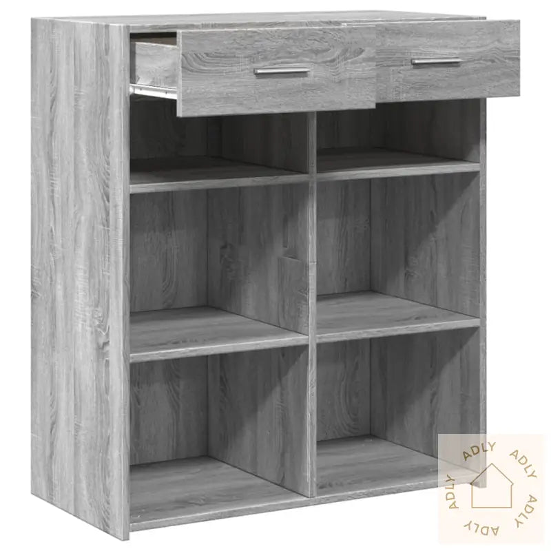 Skjenk Grå Sonoma Eik 80X42,5X93 Cm Konstruert Tre